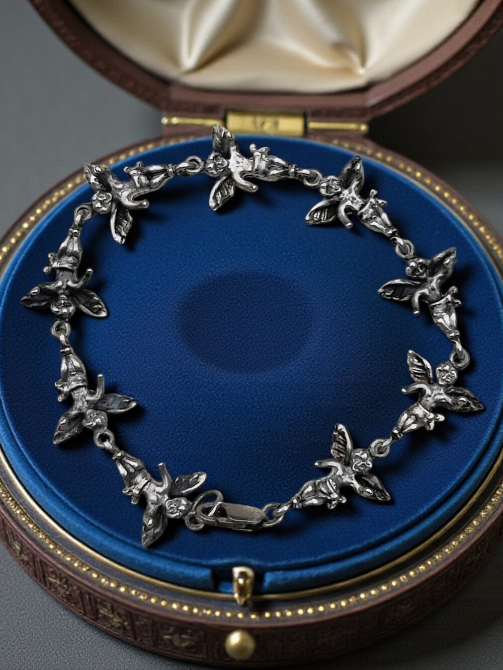 Vintage Sterling Silver Guardian Angel Bracelet